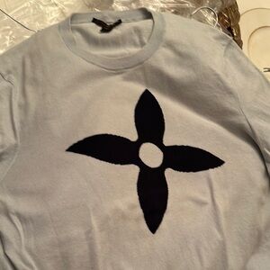 Louis Vuitton Light Blue Sweater with Black Design